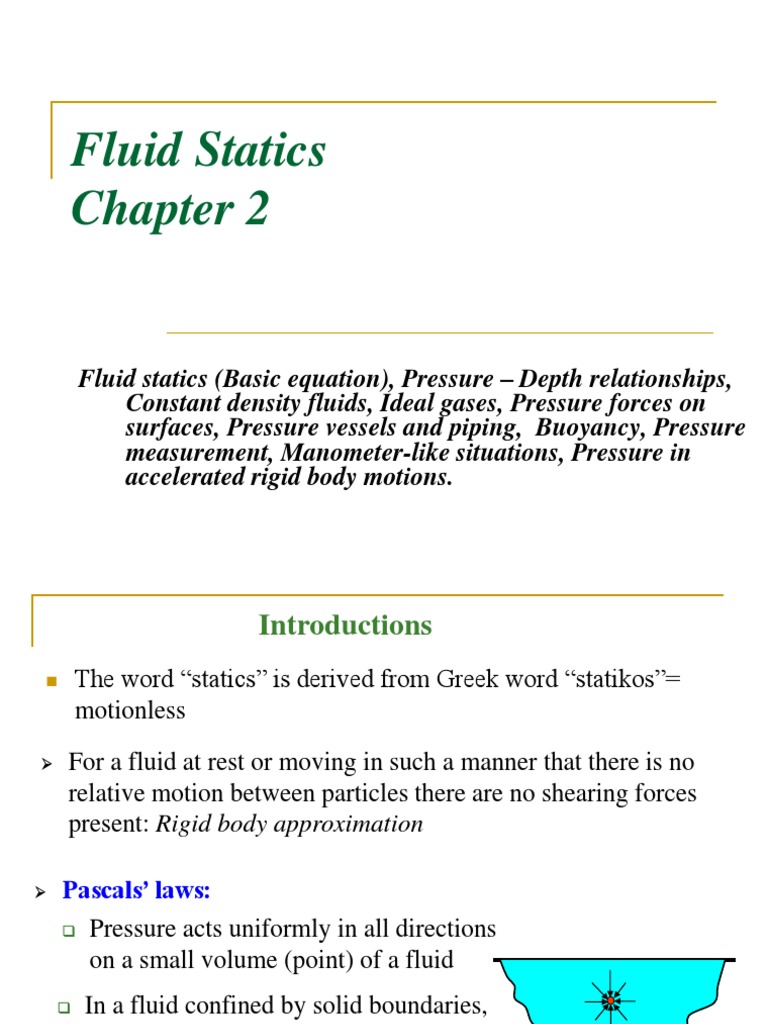Fluid Statics and Hydrostatic Forces | PDF | Buoyancy | Pressure