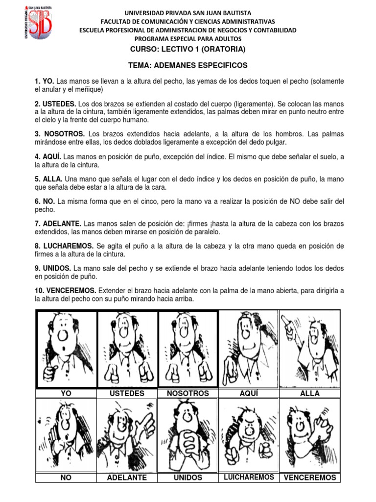 Ademanes Especificos | Mano