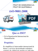 ISO 9001 Sistema de Gestión de Calidad Standard Fruit