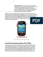 Cara Reset Samsung Galaxy Star S5282