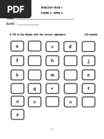 English Year 1 Paper 1 Uppm2