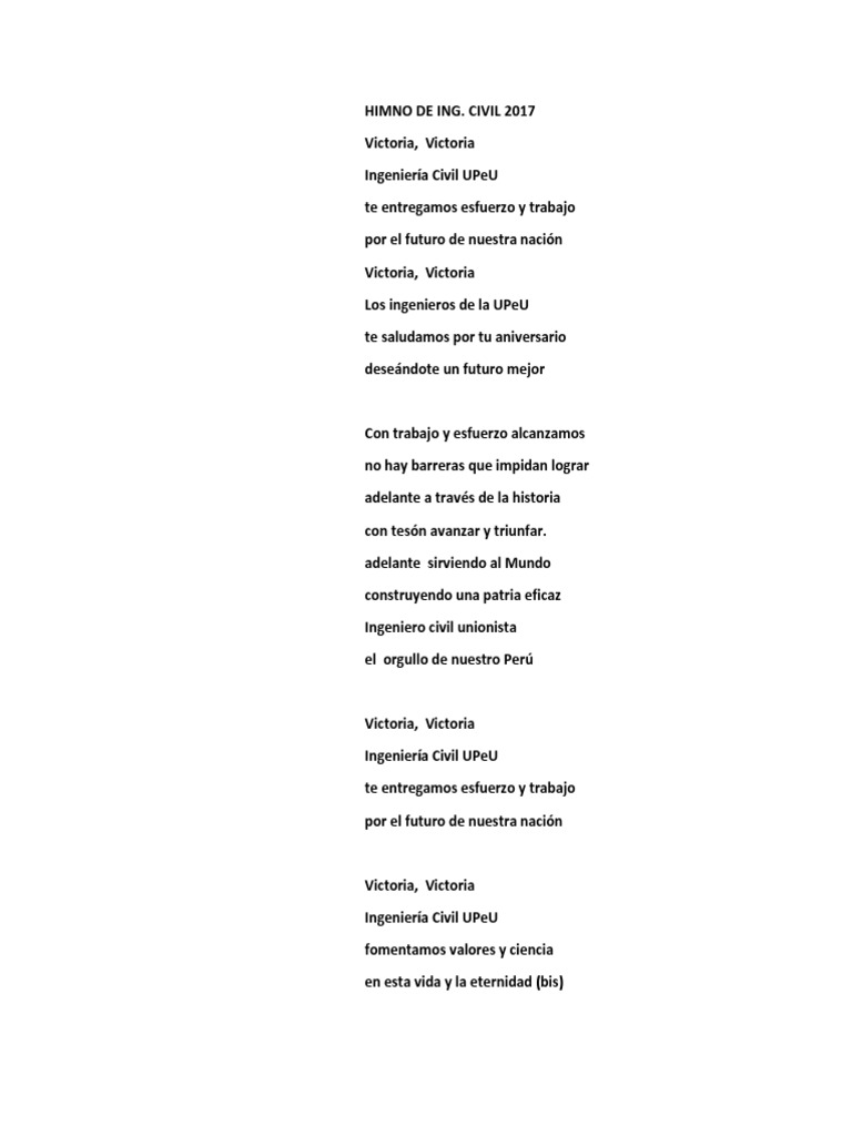 Himno de Ingenieria Civil | PDF