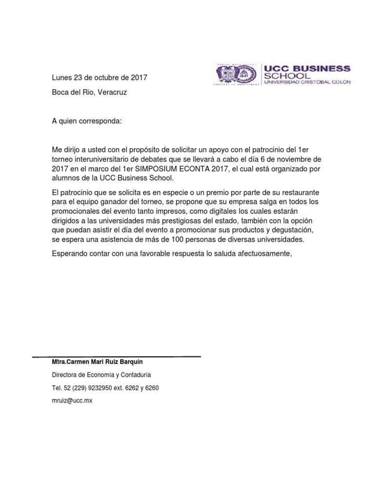 Ejemplo Carta Patrocinio