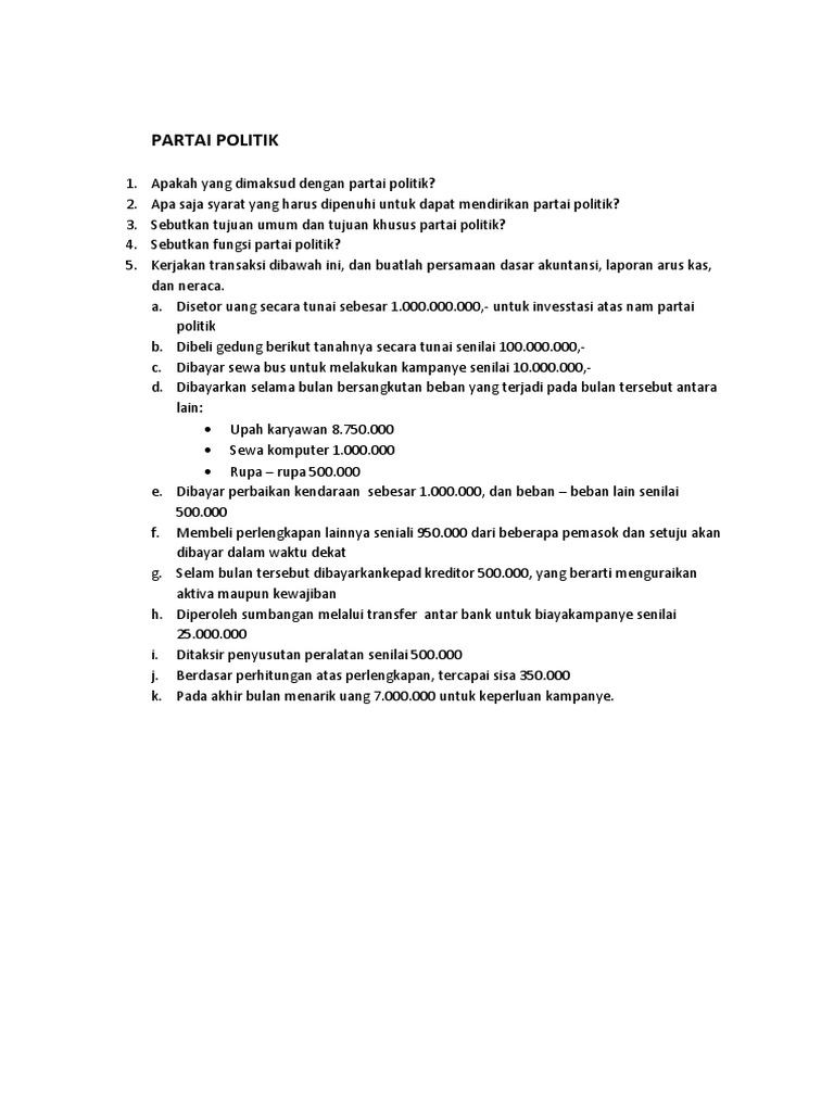 Tugas Partai Politik PDF