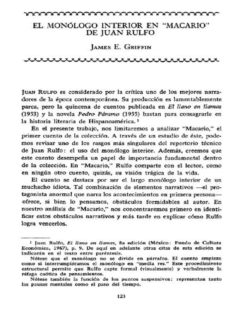 James G. - El Monólogo Interior PDF | PDF