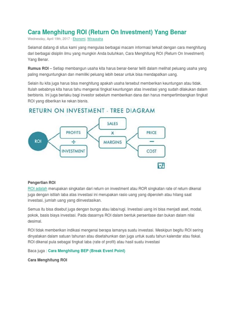 Cara Menghitung Roi Pdf