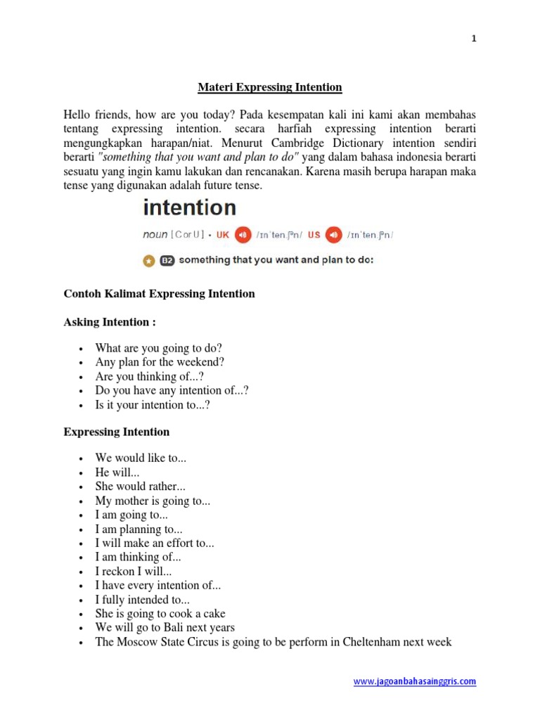 Materi Expressing Intention