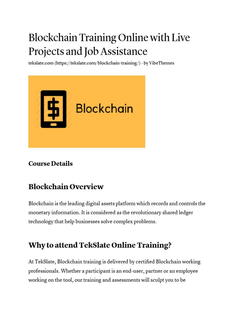 Blockchain Training for IT Professionals | PDF | Cryptocurrency | Bitcoin