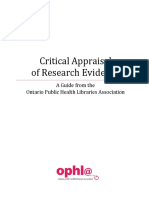 Critical Appraisal Research Evidence April 2014