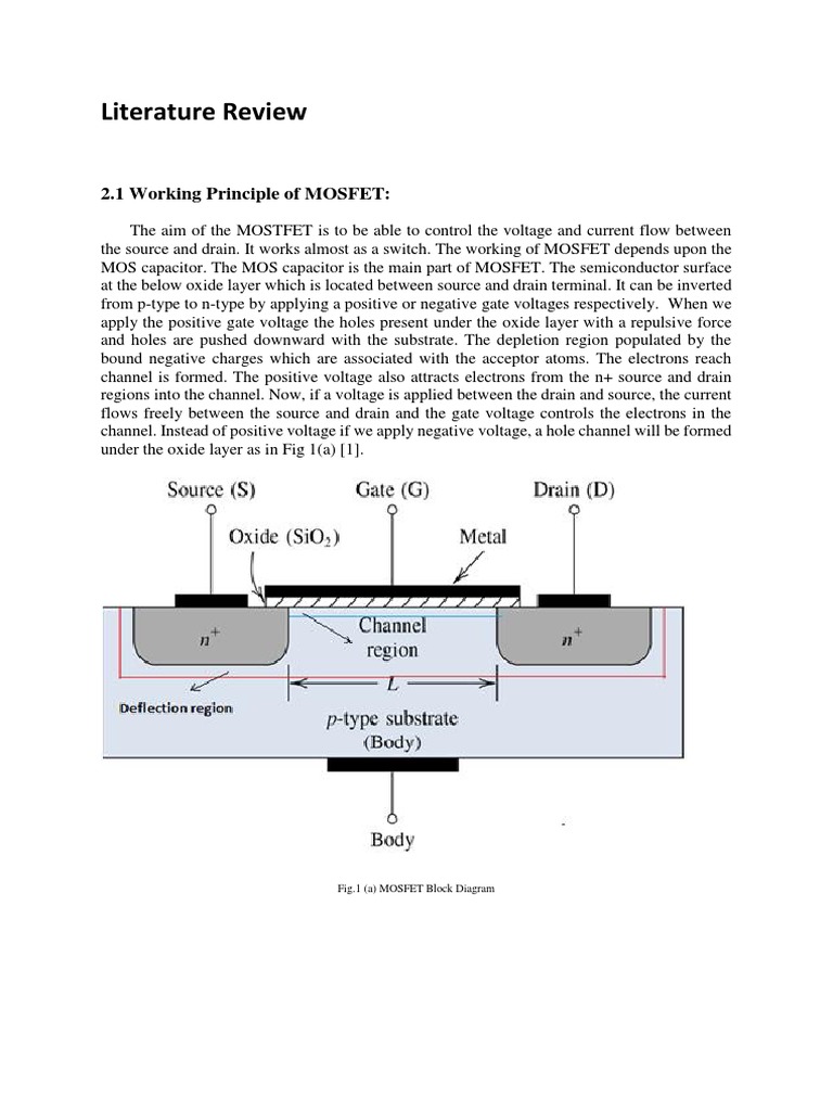 Literature Review PDF Field Effect Transistor Mosfet