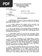 Download Reply Affidavit Sample by Daisy Ann Catubag SN363079743 doc pdf