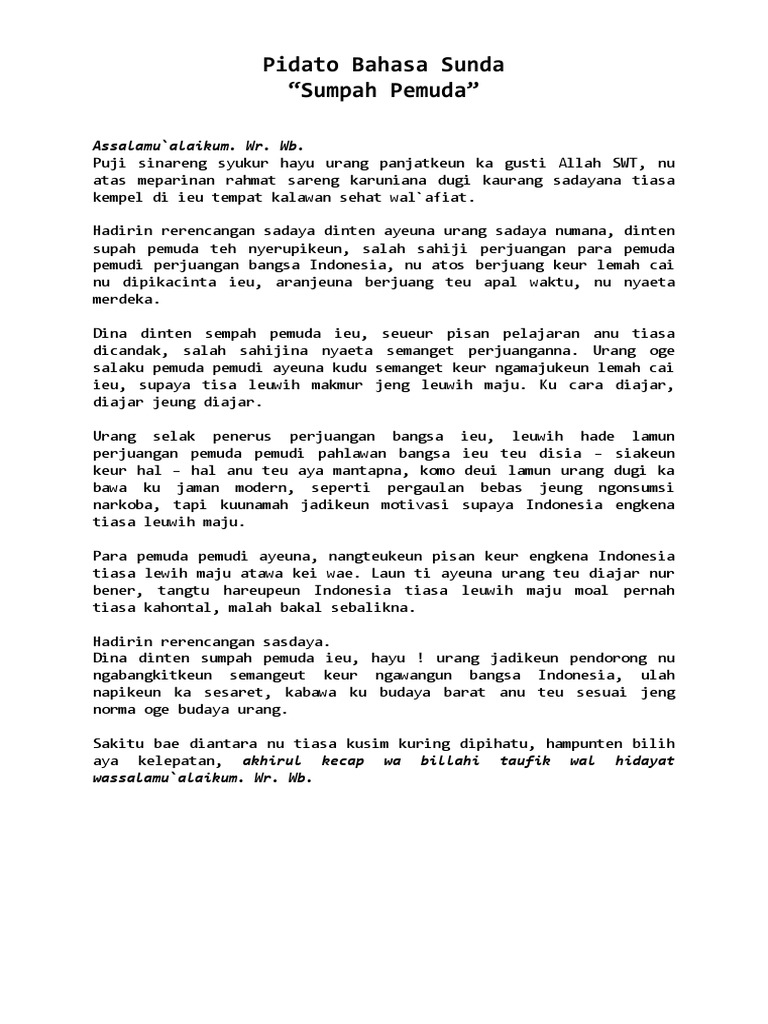 Naskah Biantara Bahasa Sunda