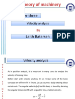 Analyze velocities of moving links using the velocity polygon method