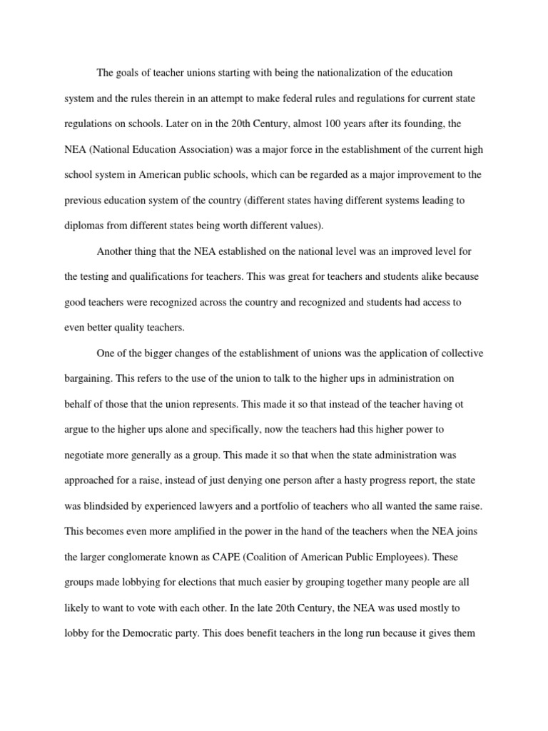 What Are The Pros and Cons of Teacher Unions How Has The Purpose of