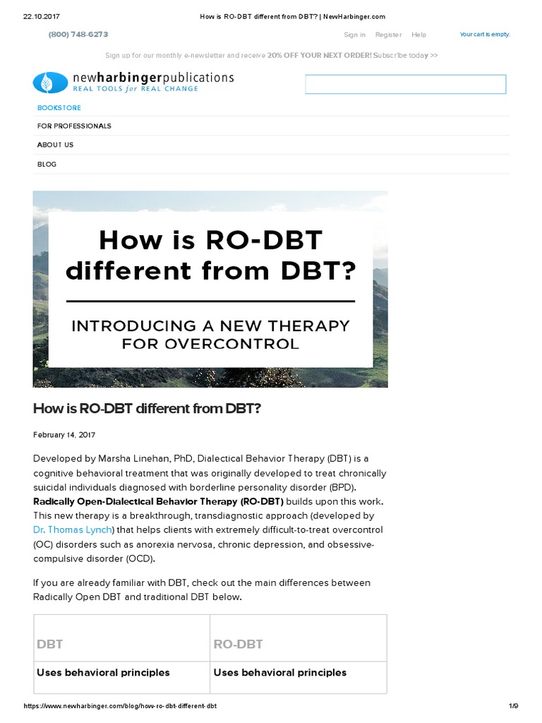 RO-DBT vs. DBT: Key Differences Explained | PDF | Dialectical Behavior ...