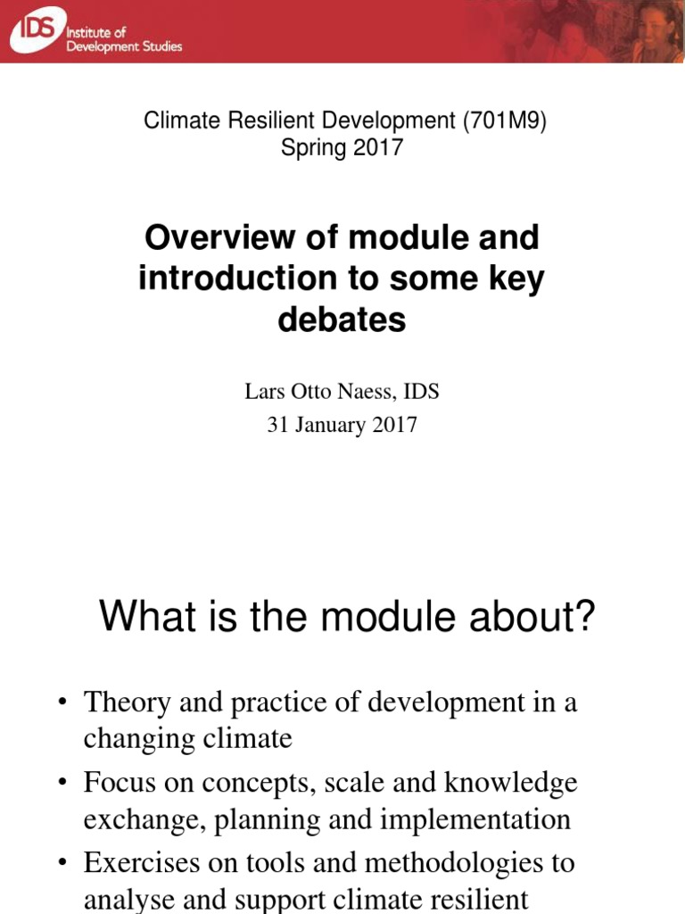 Overview of Module and Introduction To Some Key Debates: Climate ...