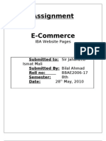 Assignment E-Commerce: IBA Website Pages