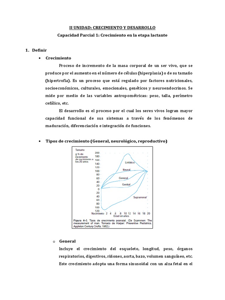 Crecimiento del Lactante y Curvas de Scammon | PDF | Adolescencia ...