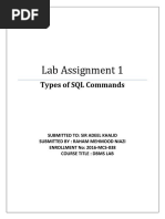 Lab Assignment 1: Types of SQL Commands