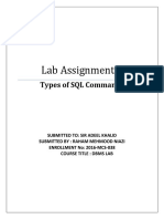 Lab Assignment 1: Types of SQL Commands