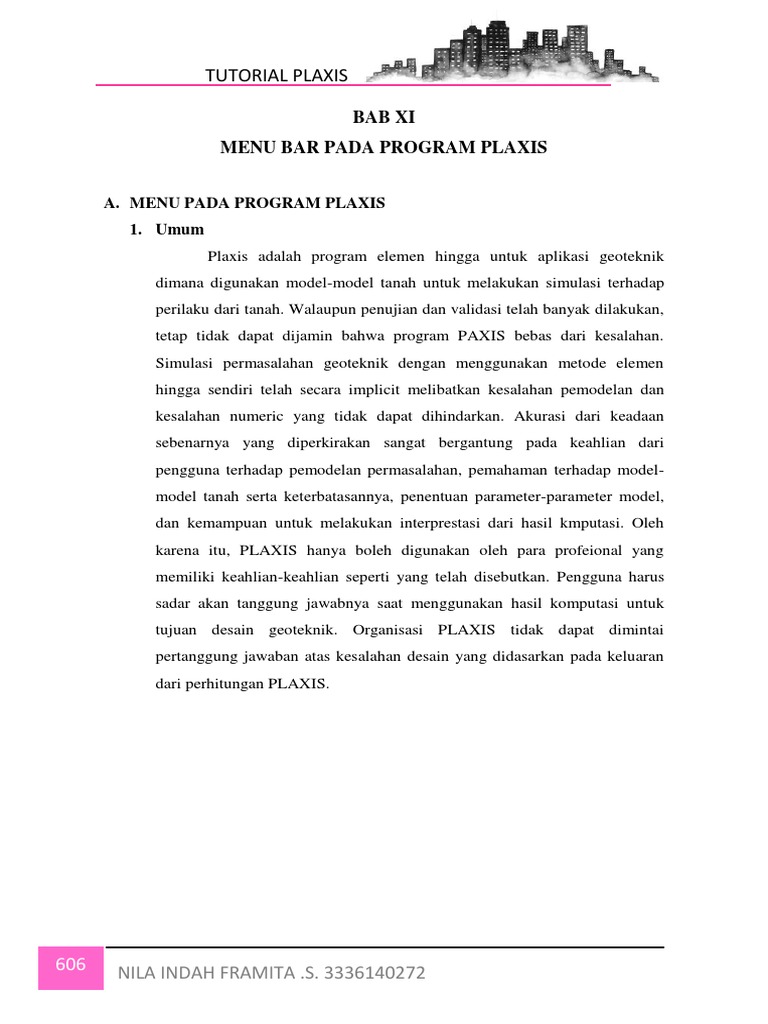 Menu Bar dan Fitur PLAXIS Geoteknik | PDF | Metode & Bahan Ajar | Komputer