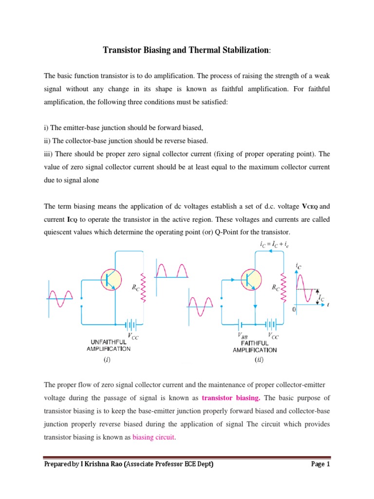 R13 EDC Transistor Biasing PDF Field Effect Transistor Bipolar Junction Transistor