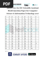 Download Answer Key for SSC Scientific Assistant Model Question Paper for Computer Science  Information Technology 2017 1 by Shrishanti Kale SN363091618 doc pdf