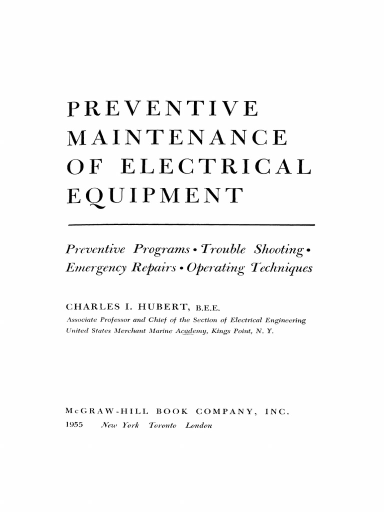 Preventive Maintenance of Electrical Equipment PDF | PDF