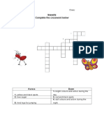 Complete The Crossword Below: Insects