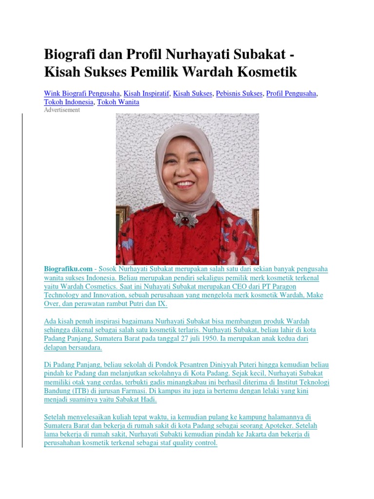 Biografi Dan Profil Nurhayati Subakat PDF