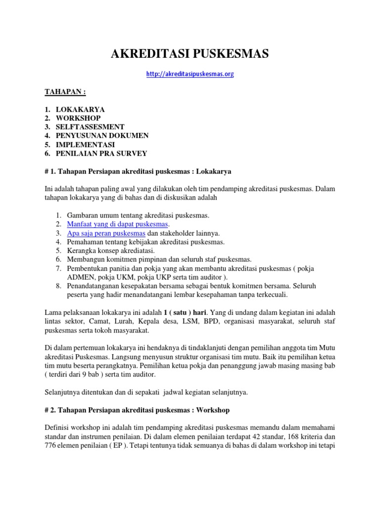 AKREDITASI PUSKESMAS