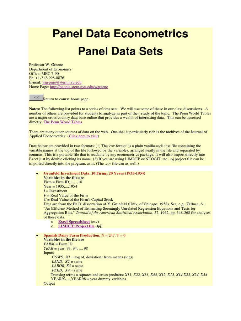 Panel Data Econometrics Resources | PDF | Econometrics | Regression ...