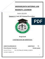 Dr. Ram Manoharlohiya National Law University, Lucknow: Subject: Code of Criminal Procedure