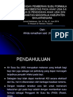 HUBUNGAN PEMBERIAN SUSU FORMULA DENGAN OBESITAS PADA ANAK USIA 5-6 TAHUN