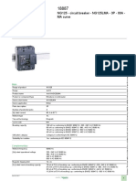Product Data Sheet: NG125 - Circuit Breaker - NG125LMA - 3P - 80A - MA Curve