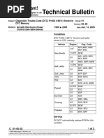 VW - tb.01!05!02 Diagnostic Trouble Code DTC P1603 Stored in DTC