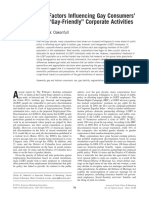 What Matters: Factors Influencing Gay Consumers' Evaluations of "Gay-Friendly" Corporate Activities