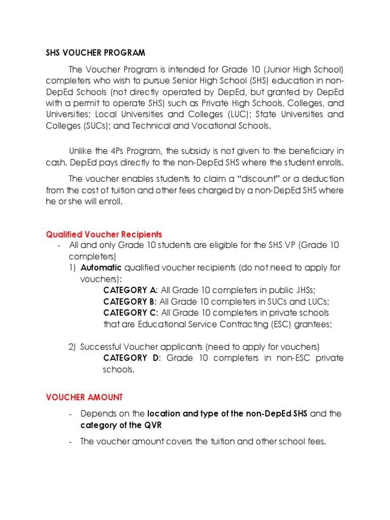 Career Guidance Re SHS Voucher and Immersion | PDF | School Voucher ...
