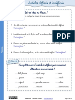 Exercices Articles Definis Indefinis PDF