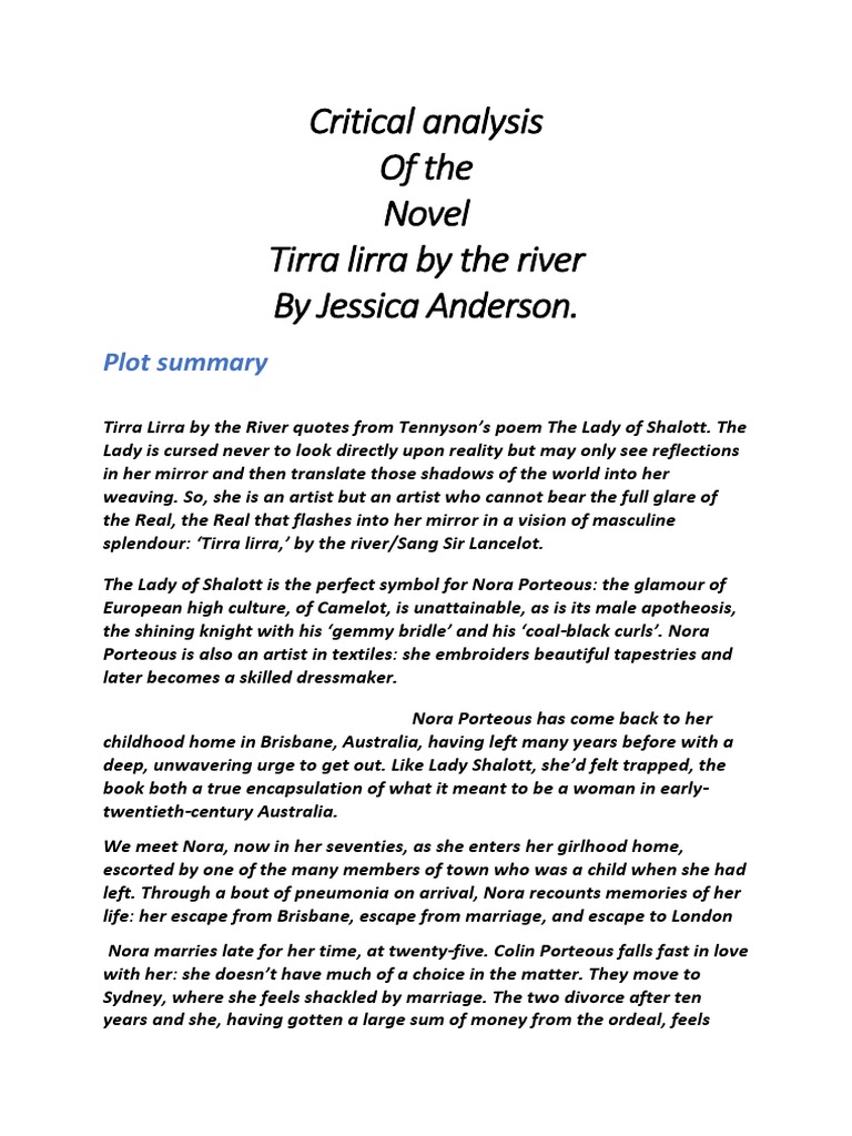 Tirra lirra by the river critical essays picture