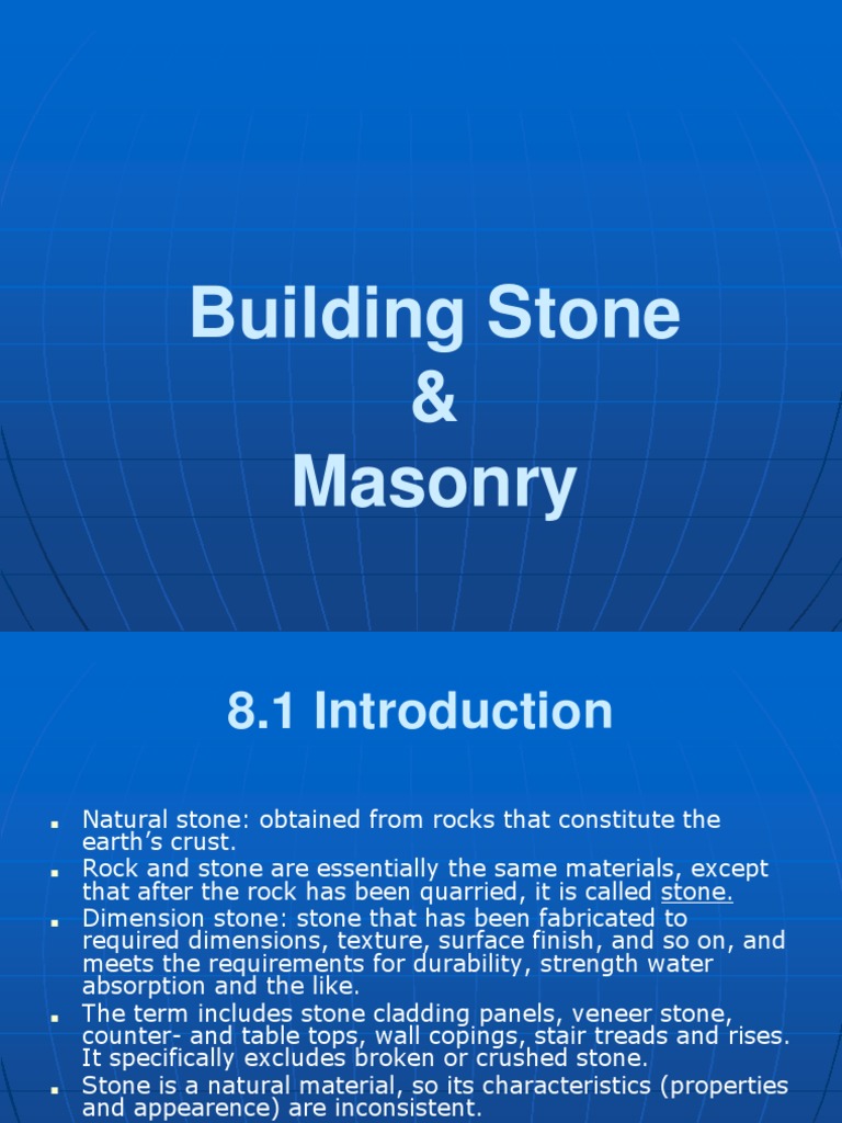 8 Building Stones PDF Masonry Limestone