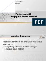 Pertemuan 26 Conjugate Beam Method: Matakuliah: S0024/Mekanika Bahan Tahun: September 2005 Versi: 1/1