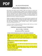 Final - Summer Training Project Report Format Bba - 5th Semester