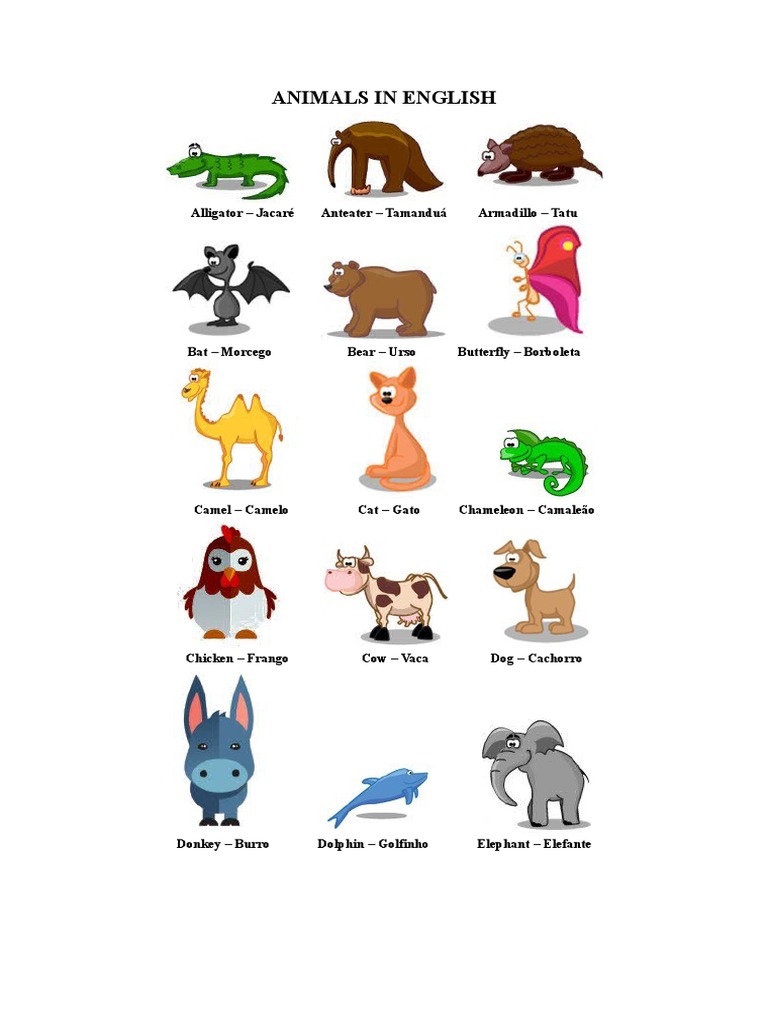 Animals in English and Portuguese | PDF