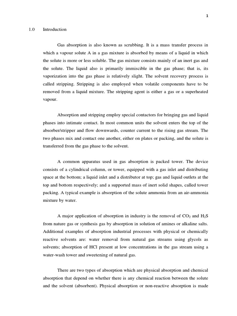 Gas Absorption PDF Solution Phase (Matter)