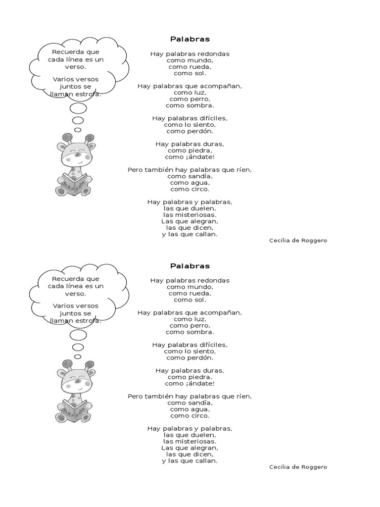 Poema Palabras Poesía