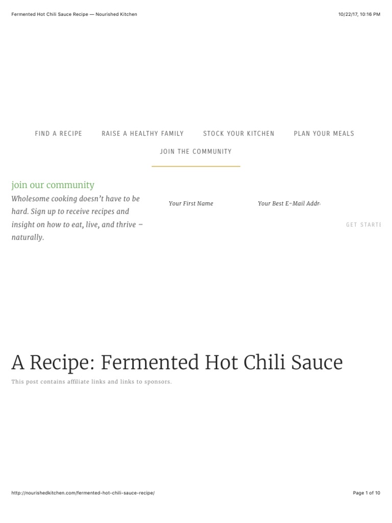 Fermented Hot Chili Sauce Recipe Nourished Kitchen PDF Hot Sauce