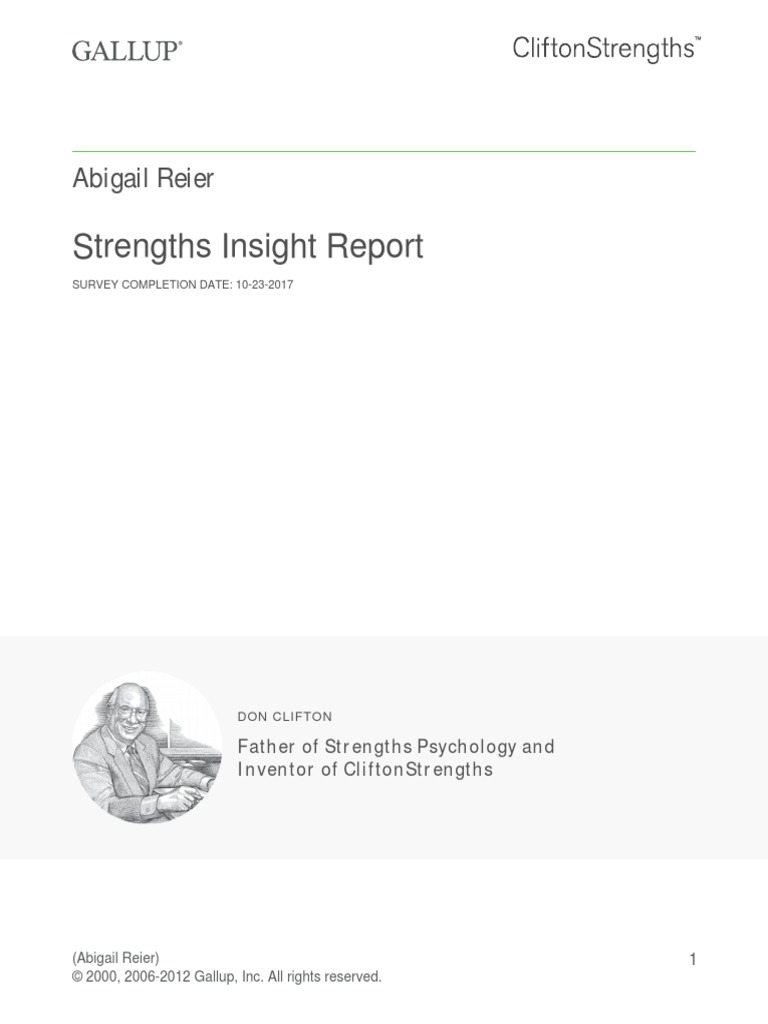 Gallup Strengths Insight Report | Conversation | Psychological Concepts