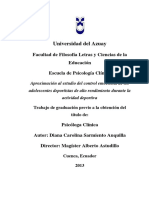 Universidad Del Azuay: Facultad de Filosofía Letras y Ciencias de La Educación Escuela de Psicología Clínica