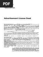 Advertisement License Deed